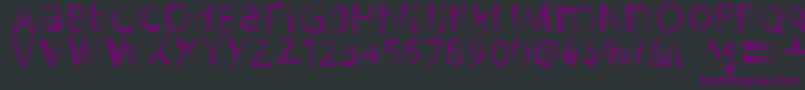 Czcionka NightoutRegular – fioletowe czcionki na czarnym tle