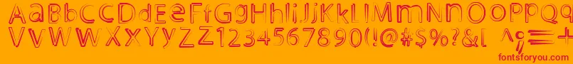 NightoutRegular Font – Red Fonts on Orange Background