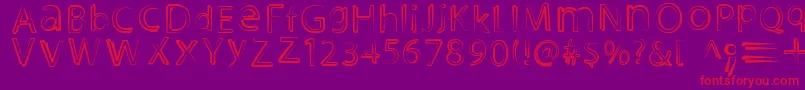 NightoutRegular Font – Red Fonts on Purple Background