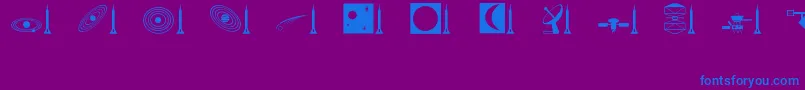 SpaceRegular Font – Blue Fonts on Purple Background