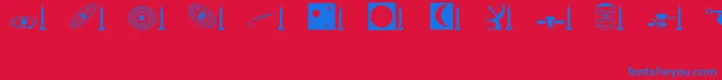 SpaceRegular Font – Blue Fonts on Red Background