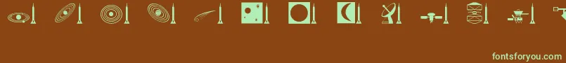 Шрифт SpaceRegular – зелёные шрифты на коричневом фоне