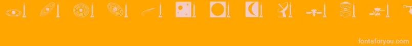 SpaceRegular Font – Pink Fonts on Orange Background