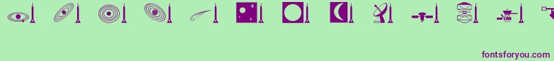 SpaceRegular Font – Purple Fonts on Green Background