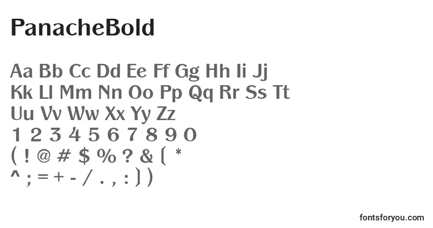Czcionka PanacheBold – alfabet, cyfry, specjalne znaki