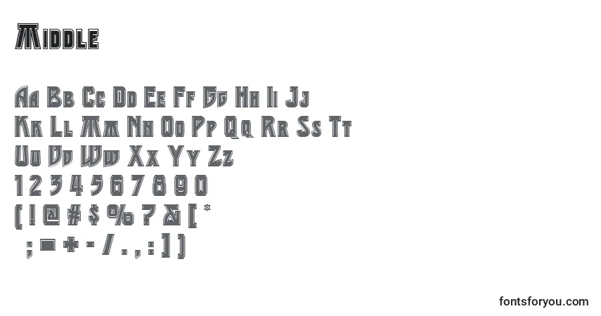 Fuente Middle - alfabeto, números, caracteres especiales