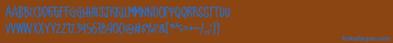 Schoolbully Font – Blue Fonts on Brown Background