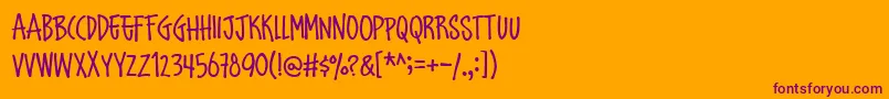 Schoolbully Font – Purple Fonts on Orange Background