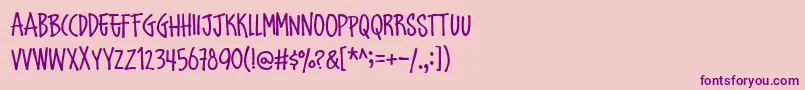 Schoolbully Font – Purple Fonts on Pink Background
