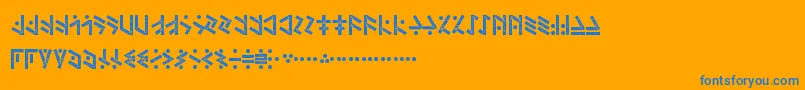 TemphisDirty Font – Blue Fonts on Orange Background