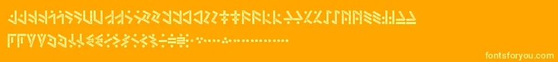 フォントTemphisDirty – オレンジの背景に黄色の文字