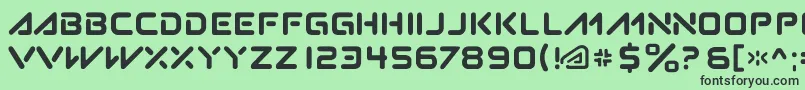 フォントSubatomic.Tsoonami – 緑の背景に黒い文字