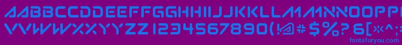 Fonte Subatomic.Tsoonami – fontes azuis em um fundo violeta