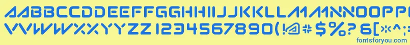 Шрифт Subatomic.Tsoonami – синие шрифты на жёлтом фоне