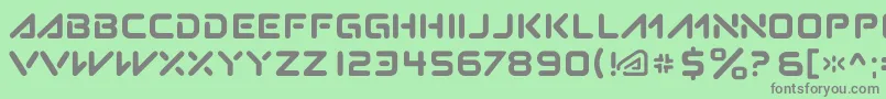 フォントSubatomic.Tsoonami – 緑の背景に灰色の文字