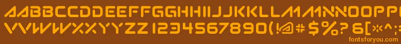 フォントSubatomic.Tsoonami – オレンジ色の文字が茶色の背景にあります。