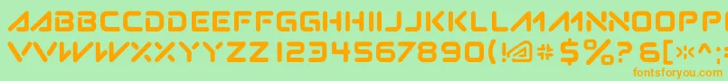 フォントSubatomic.Tsoonami – オレンジの文字が緑の背景にあります。