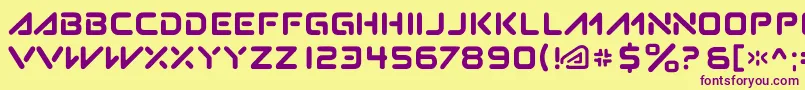 Subatomic.Tsoonami Font – Purple Fonts on Yellow Background