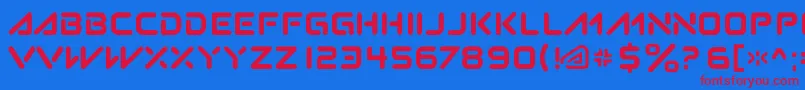 Subatomic.Tsoonami Font – Red Fonts on Blue Background