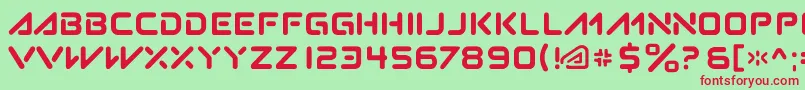 Шрифт Subatomic.Tsoonami – красные шрифты на зелёном фоне