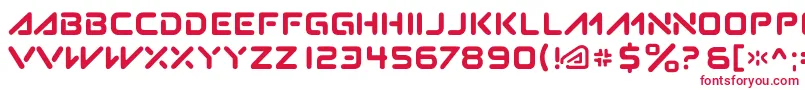 Subatomic.Tsoonami-Schriftart – Rote Schriften auf weißem Hintergrund
