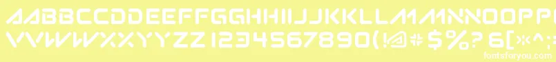 Subatomic.Tsoonami-Schriftart – Weiße Schriften auf gelbem Hintergrund