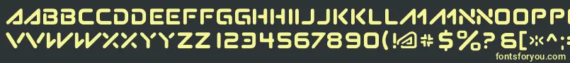 フォントSubatomic.Tsoonami – 黒い背景に黄色の文字