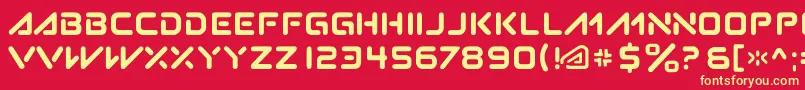 Subatomic.Tsoonami Font – Yellow Fonts on Red Background