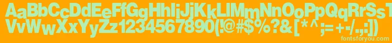 FireRegularTtnorm Font – Green Fonts on Orange Background