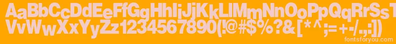 FireRegularTtnorm-fontti – vaaleanpunaiset fontit oranssilla taustalla