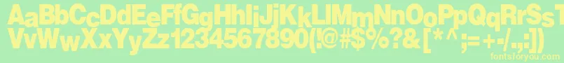 FireRegularTtnorm Font – Yellow Fonts on Green Background