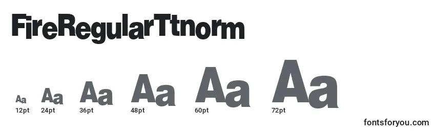 FireRegularTtnorm Font Sizes