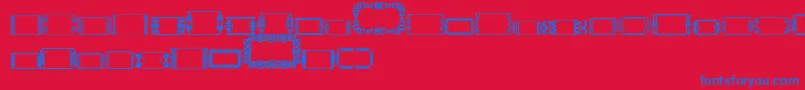 SlButton2-Schriftart – Blaue Schriften auf rotem Hintergrund