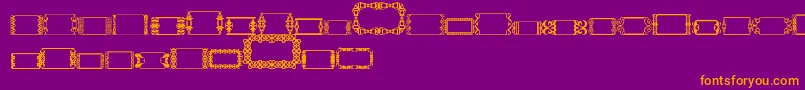 SlButton2-Schriftart – Orangefarbene Schriften auf violettem Hintergrund
