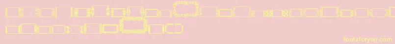 Fonte SlButton2 – fontes amarelas em um fundo rosa