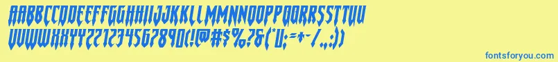 Gotharcticaxtraexpandital Font – Blue Fonts on Yellow Background