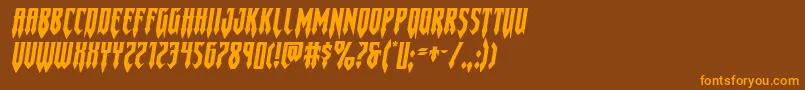 Gotharcticaxtraexpandital Font – Orange Fonts on Brown Background