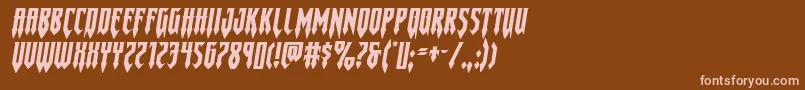 Gotharcticaxtraexpandital Font – Pink Fonts on Brown Background