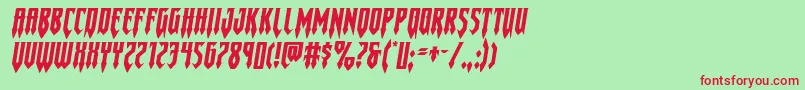 Gotharcticaxtraexpandital Font – Red Fonts on Green Background