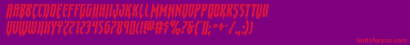 Gotharcticaxtraexpandital Font – Red Fonts on Purple Background