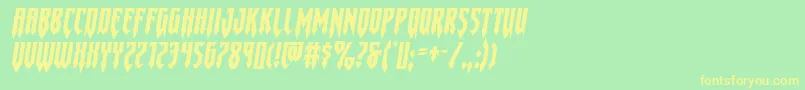 Gotharcticaxtraexpandital Font – Yellow Fonts on Green Background