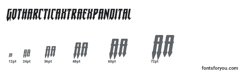 Gotharcticaxtraexpandital Font Sizes