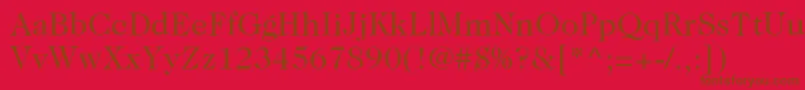 Czcionka ItcCaslon224LtBook – brązowe czcionki na czerwonym tle