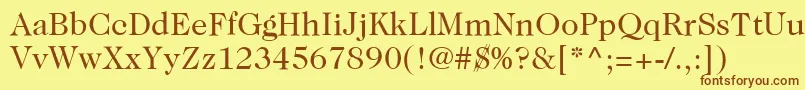Czcionka ItcCaslon224LtBook – brązowe czcionki na żółtym tle