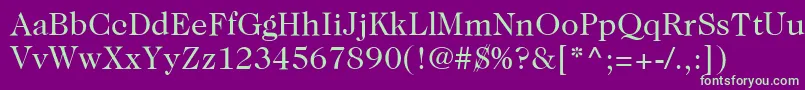 ItcCaslon224LtBook Font – Green Fonts on Purple Background