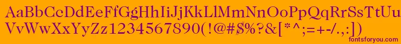 ItcCaslon224LtBook Font – Purple Fonts on Orange Background