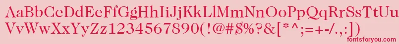 Шрифт ItcCaslon224LtBook – красные шрифты на розовом фоне