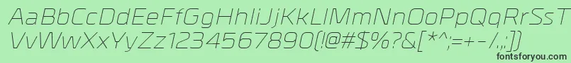 MetrikLightitalic Font – Black Fonts on Green Background