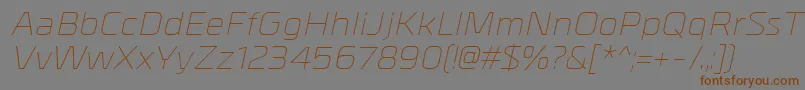 MetrikLightitalic Font – Brown Fonts on Gray Background