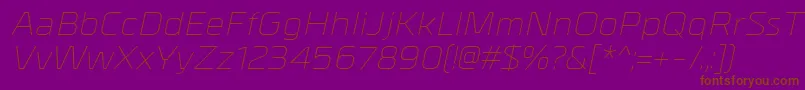 MetrikLightitalic Font – Brown Fonts on Purple Background